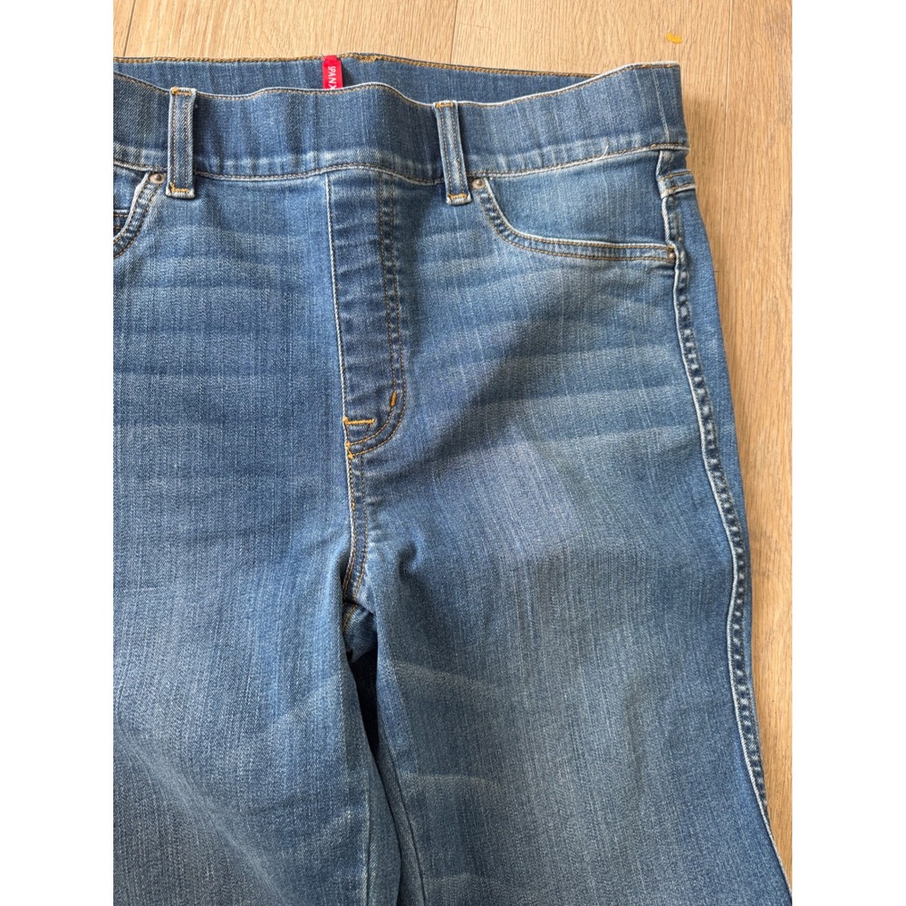 SPANX EveryWear Pull-On Flare Jeans Vintage Indigo Blue Denim Large - Picture 8 of 13